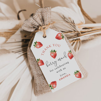 Étiquettes-cadeau Strawberry 1st Birthday Berry Sweet One