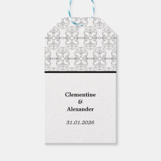 Étiquettes-cadeau Style Art Déco élégant noir et blanc