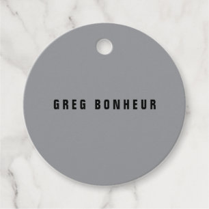 Étiquettes Cadeau Style moderne Nom de recherche Gris et noir