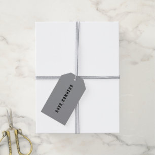 Étiquettes-cadeau Style moderne Nom de recherche   Gris et noir