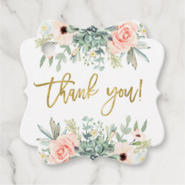 Étiquettes Cadeau Succulents merci