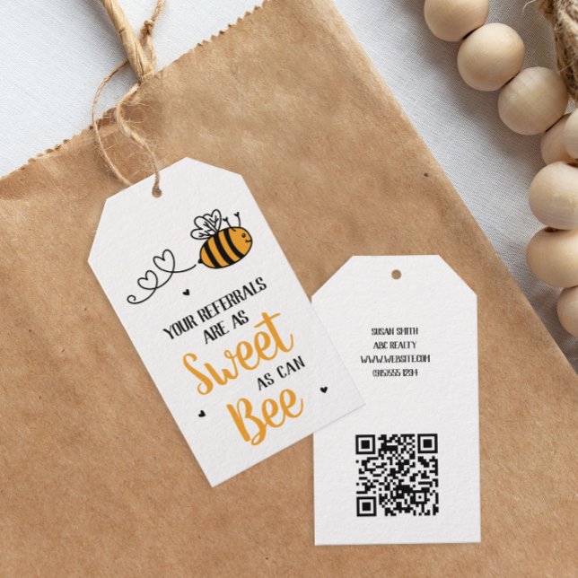 Étiquettes-cadeau Sucré Comme Peut Être Orienté (Sweet as Can Bee Pop By Referral Tag)