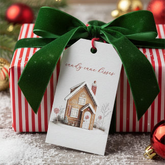 Étiquettes-cadeau Sucre de canne Baisers pain d'épices Maison cadeau