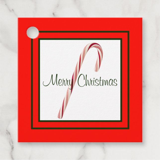 Étiquettes Cadeau Sucre de canne Noël Cadeau Favoriser Tags (Devant)