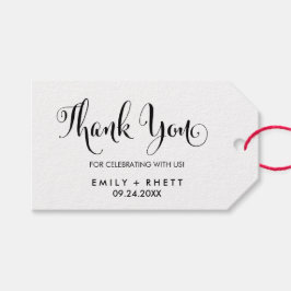 Étiquettes-cadeau Sud Belle Calligraphie Merci Favoriser