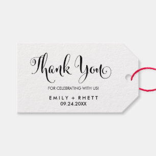 Étiquettes-cadeau Sud Belle Calligraphie Merci Favoriser