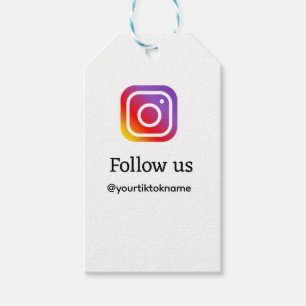 Étiquettes-cadeau suivez-nous Instagram nom d'utilisateur médias soc