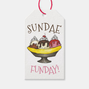 Étiquettes-cadeau SUNDAE FUNDAE Banana Split Ice Cream Social