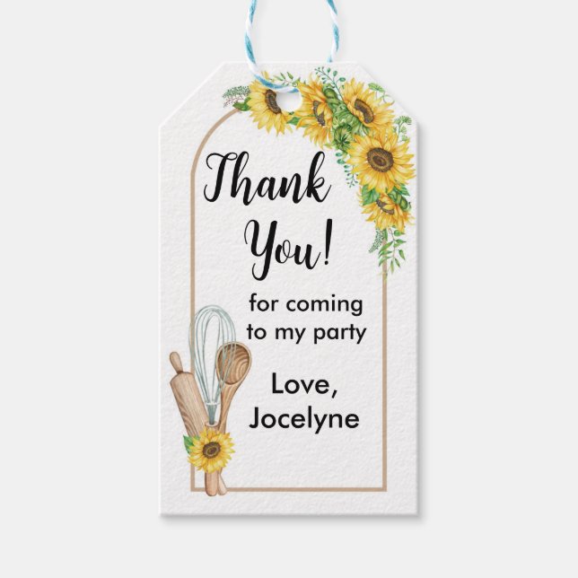 Étiquettes-cadeau Sunflower cuisine nuptiale douche de faveur Cadeau (Devant)