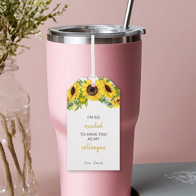 Étiquettes-cadeau Sunflower Entreprise Employé Collègue Merci (Sunflower Business Employee Colleague Thank You Gift Tags)