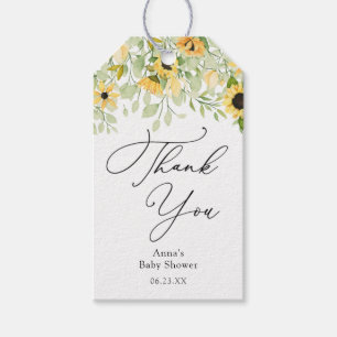 Étiquettes-cadeau Sunflower Greenery Cascade Baby shower Tags cadeau