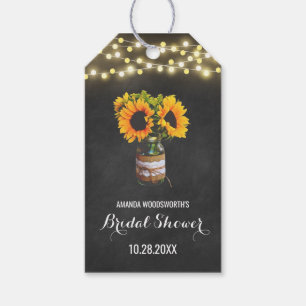 Étiquettes-cadeau Sunflower Mason Jar Chalkboard Fête des mariées