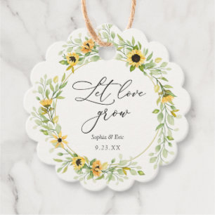 Étiquettes Cadeau Sunflowers Let Love Grow Plante Favoriser les bali