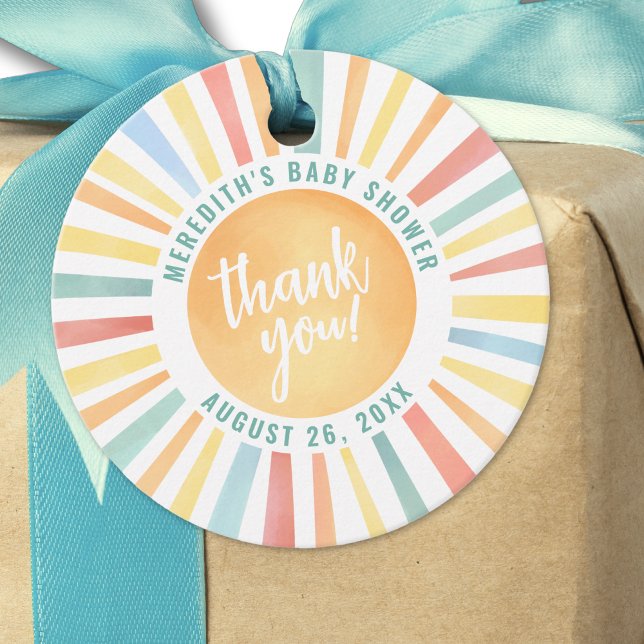Étiquettes Cadeau Sunshine Boho Sun Baby shower (Sunshine Boho Sun Baby Shower Favor Tags)