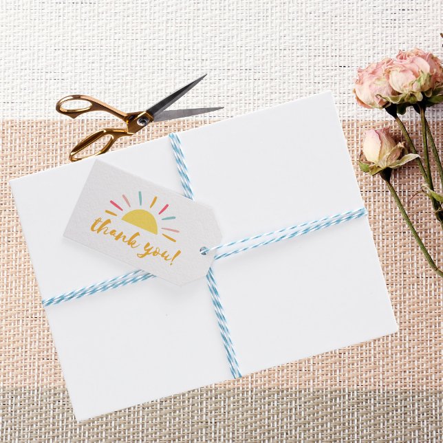 Étiquettes-cadeau Sunshine Jaune merci (Créateur téléchargé)