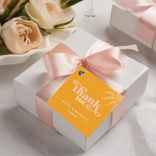Étiquettes Cadeau Sunshine Typographie Mariage Merci Gold ID1048