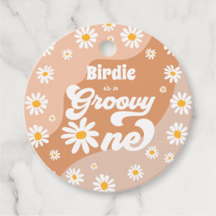 Étiquettes Cadeau Super 1 fête d'anniversaire Retro Daisy Party
