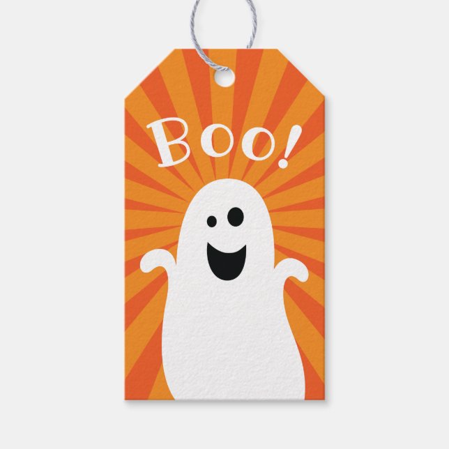 Étiquettes-cadeau Super mignonne Fantôme Boo Enfants Halloween Party (Devant)