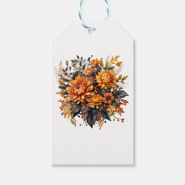 Étiquettes-cadeau Superbe automne floral (Devant)