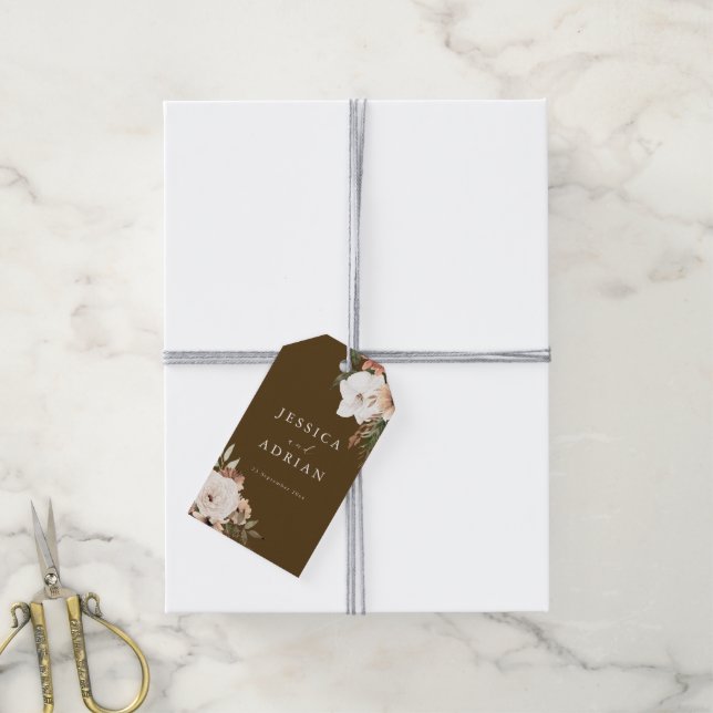 Étiquettes-cadeau Superbe Boho Floral Mariage (Avec de la ficelle)