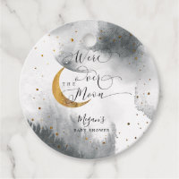 Sur le Baby shower Ciel gris Lune