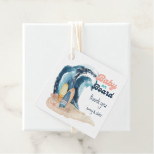 Étiquettes Cadeau Surf Baby On Board Beach Baby shower
