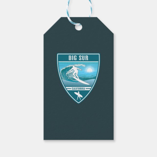 Étiquettes-cadeau Surf Big Sur Californie (Devant)