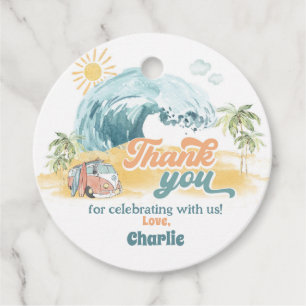 Étiquettes Cadeau Surf Party Favoriser Tags The Big One Birthday Bab