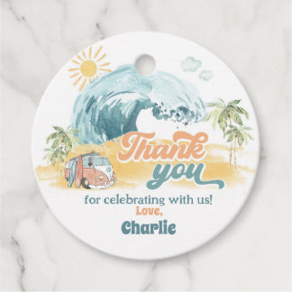 Étiquettes Cadeau Surf Party Favoriser Tags The Big One Birthday Bab