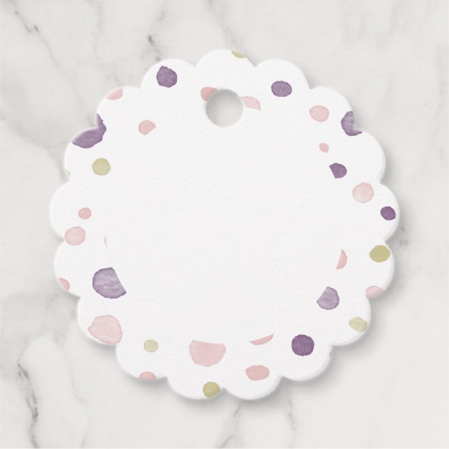 Étiquettes Cadeau Susan Confetti Aquarelle Points Favoriser les étiq (Devant)
