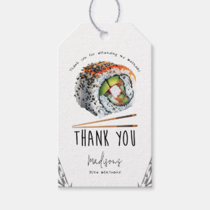 Étiquettes-cadeau Sushi Adulte Anniversaire Personnalisé