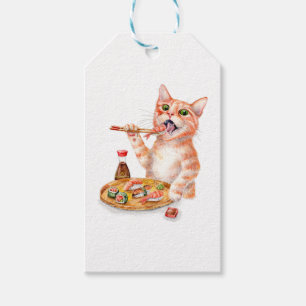 Étiquettes-cadeau Sushi Cat