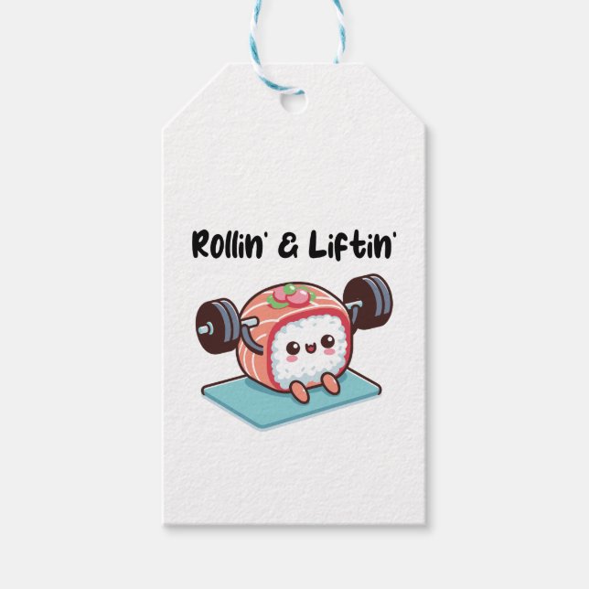 Étiquettes-cadeau Sushi Roll Lifting Weights (Devant)