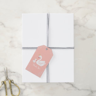 Étiquettes-cadeau Swans Baby shower Oiseau avec héritier