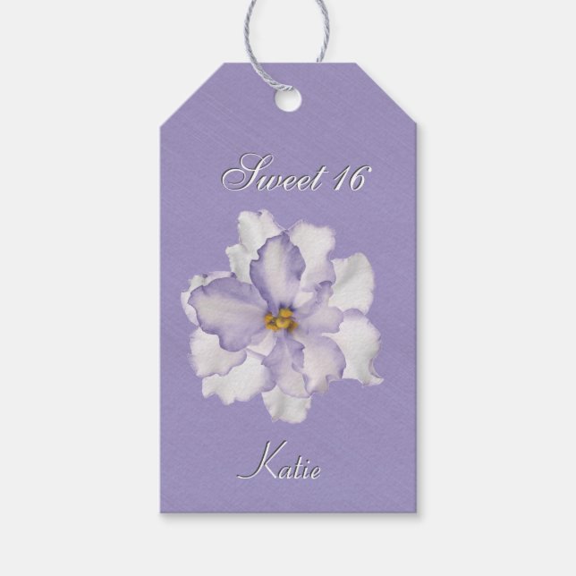 Étiquettes-cadeau Sweet 16 Lavender Orchid (Devant)