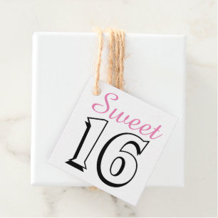 Étiquettes Cadeau Sweet 16 Moderne Chic rose fête d'anniversaire