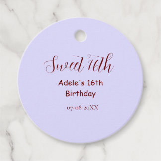 Étiquettes Cadeau Sweet 16th birthday purple pastel mauve retro name
