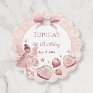 Étiquettes Cadeau Sweet As A Strawberry Fairy Girl'Anniversaire Bien