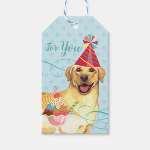 Étiquettes-cadeau Sweet Birthday Yellow Lab
