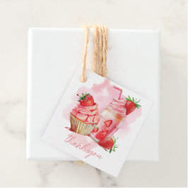 Étiquettes Cadeau Sweet Celebration fraise Milkshake Anniversaire
