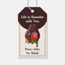 Étiquettes-cadeau Sweet Chocolate Dip Strawberry Anniversary Cream