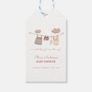 Étiquettes-cadeau Sweet Neutral Boho rose Bébé Fille Vêtements Douch
