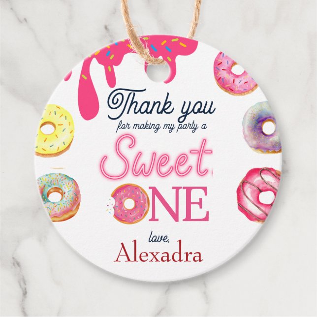 Étiquettes Cadeau Sweet One 1er anniversaire (Devant)