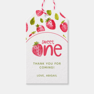 Étiquettes-cadeau Sweet One Strawberry Premier anniversaire