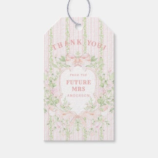 Étiquettes-cadeau Sweet Pink Floral Bridal Shower Crest