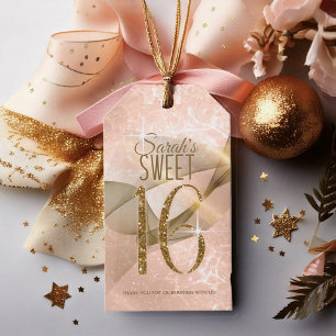 Étiquettes-cadeau Sweet sixteen Rose à persil Gold ID652