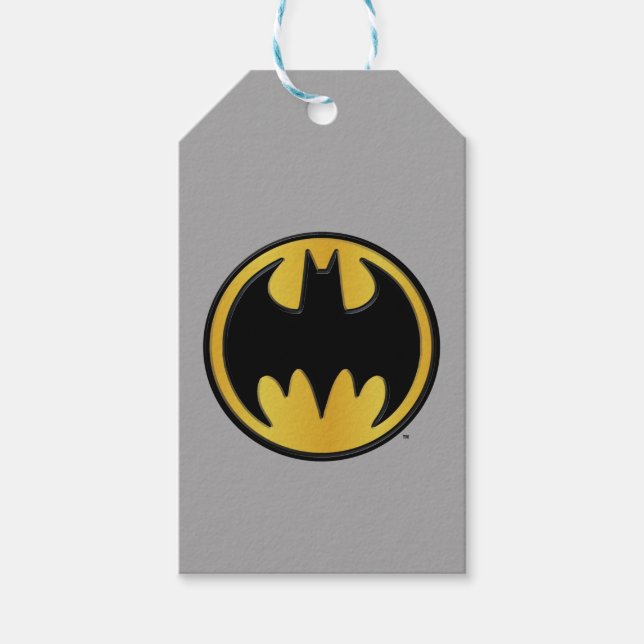 Étiquettes-cadeau Symbole Batman | Logo rond classique (Devant)