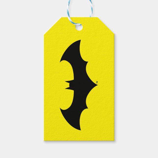 Étiquettes-cadeau Symbole Batman | Logo Simple Bat Silhouette (Devant)