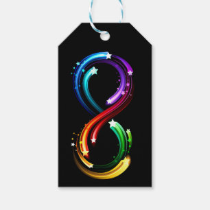Étiquettes-cadeau Symbole de l'infini des comètes arc-en-ciel