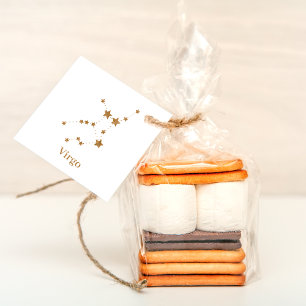 Étiquettes Cadeau Symbole moderne Zodiac Gold Virgo   Élément Terre